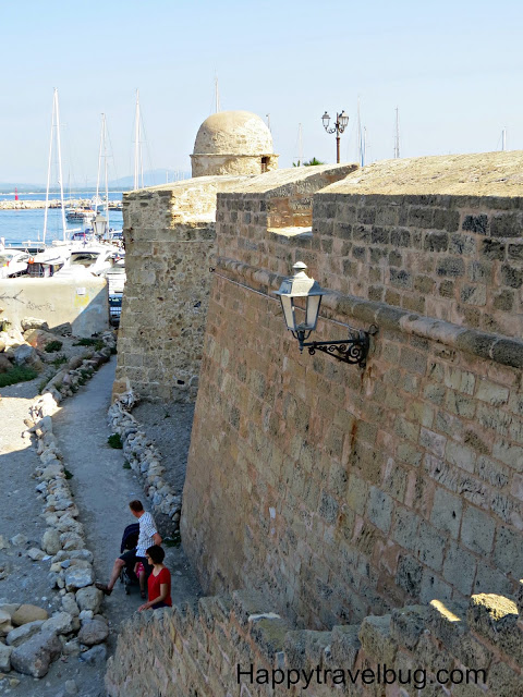 16th century wall surrounding Alghero, Sardinia, Italy