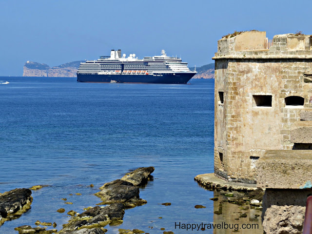 Holland America Cruise ship in Alghero, Sardinia, Italy