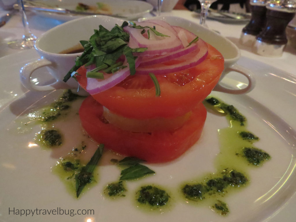 Caprese salad from Pinnacle Grill on Holland America Cruise line