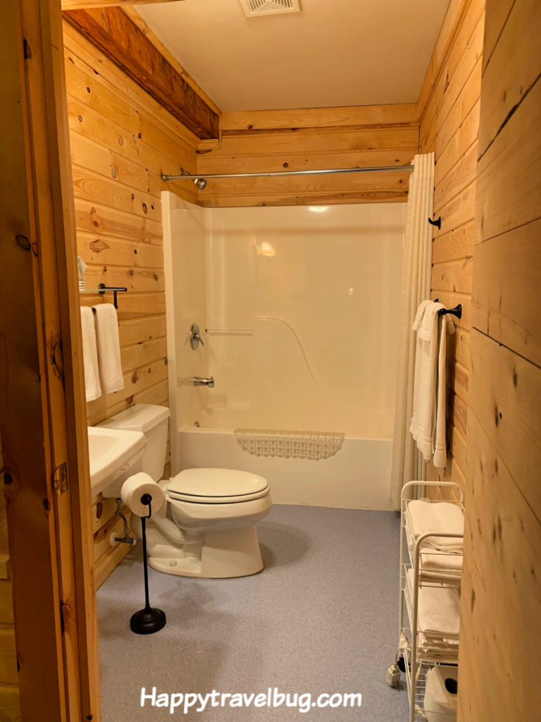 log cabin bathroom